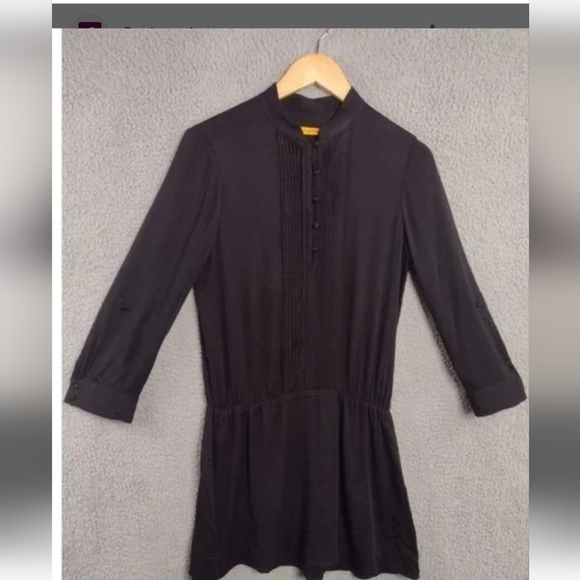 ALICE ÷OLIVIA  SZ MED.  BUTTON UP BLACK SHORT DRESS. TUNIC - Picture 1 of 10